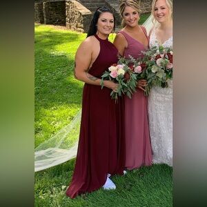 #Levkoff 7139 high neck dress in wine